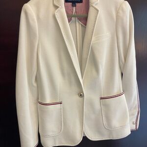 Tommy Hilfiger Ivory Blazer with Red and Blue Trim
